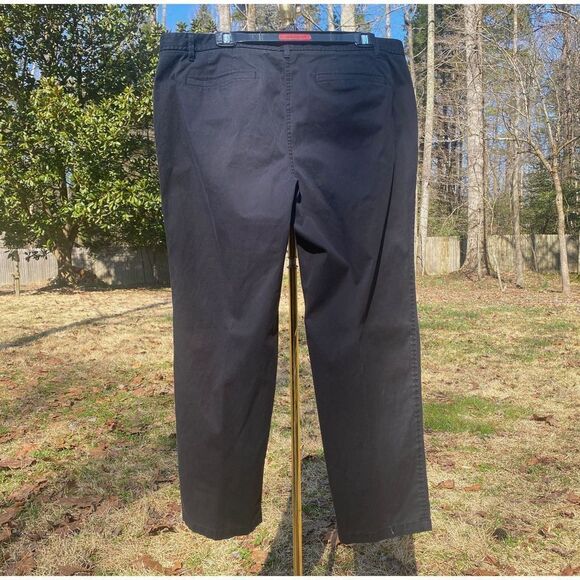 Talbots Black Cotton Stretch Relaxed Chinos Pants - Picture 4 of 6